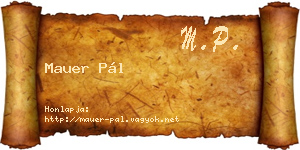 Mauer Pál névjegykártya